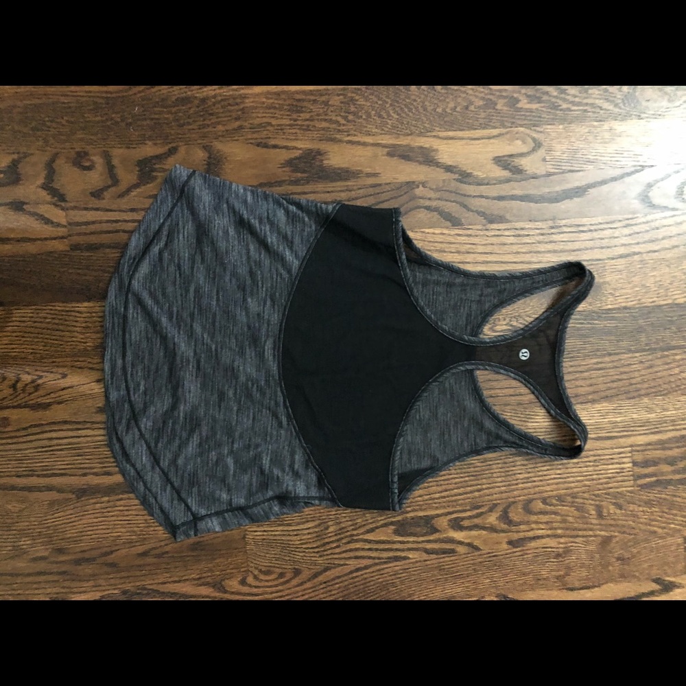 EUC Lululemon black and gray tank with mesh